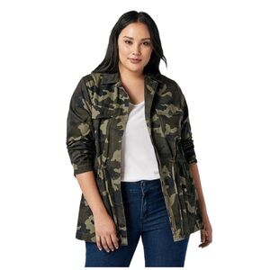 JUSTFAB CLASSIC UTILITY JACKET - GREEN CAMO SIZE 2X (NEW WITH TAGS) A21